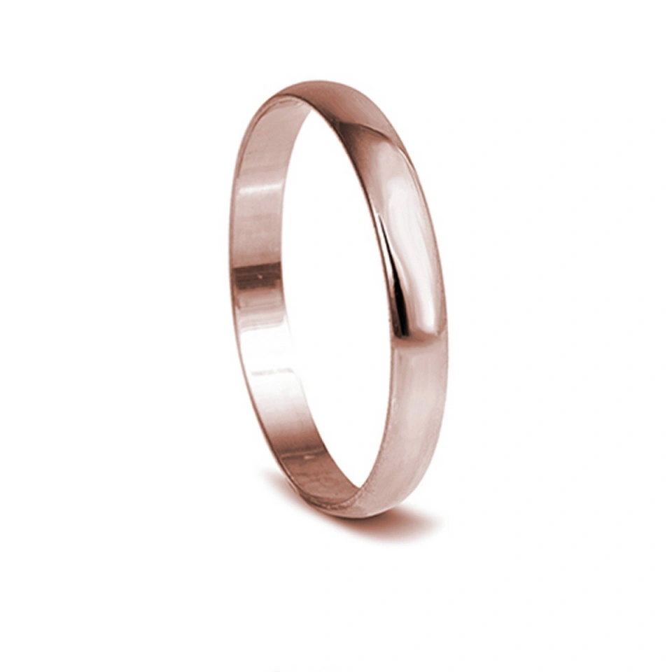 Alianza Boda Clásica Media Caña Oro Rosa 18k 2.5mm