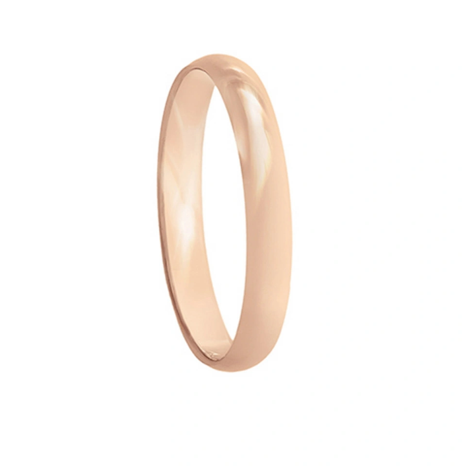 Alianza Boda Clásica Media Caña Oro Rosa 18k 3mm
