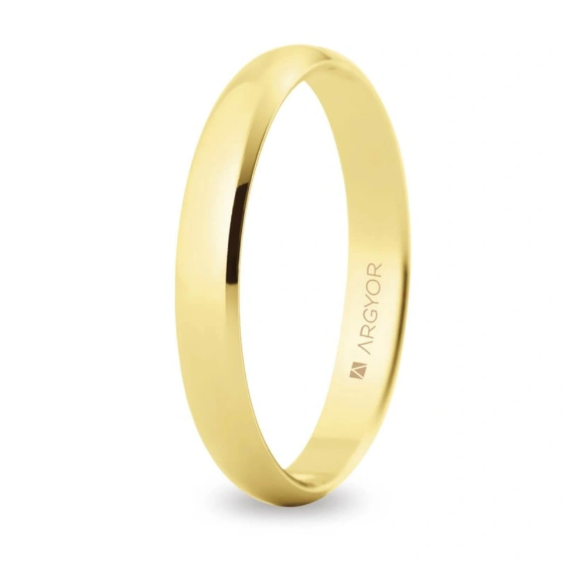 Alianza Boda Clásica Oro 9k Media Caña 3.00mm (Modelo Ligero)