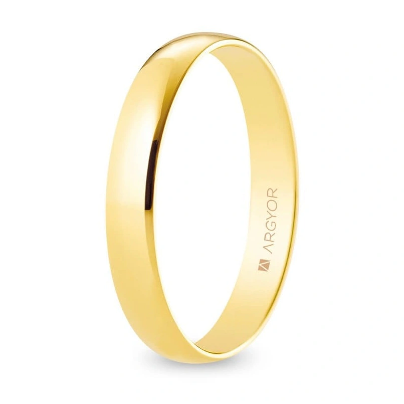 Alianza Boda Clásica Oro 9k Media Caña 3.50mm (Modelo Ligero)