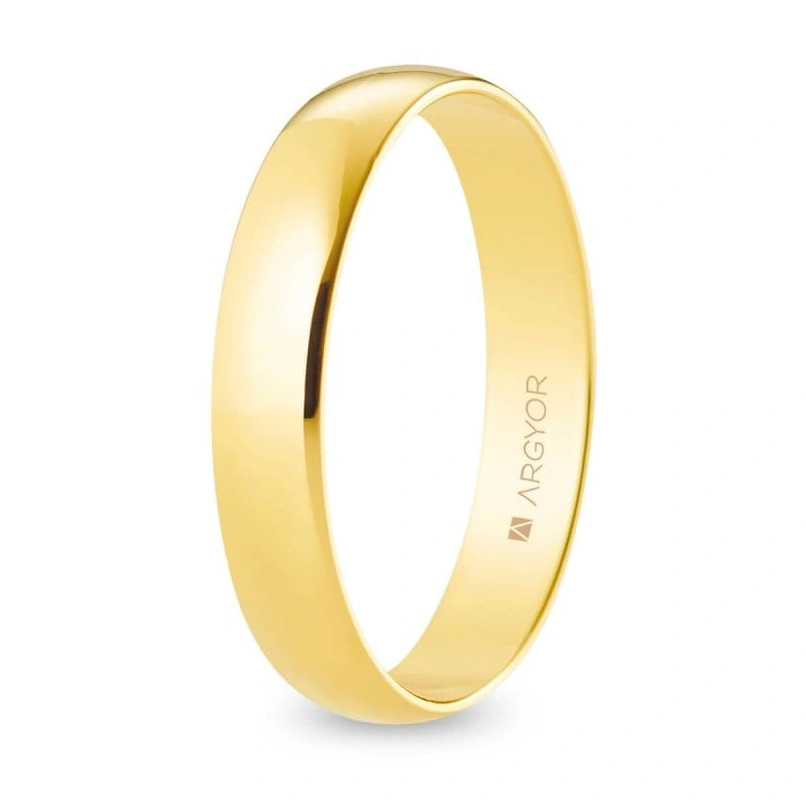 Alianza Boda Clásica Oro 9k Media Caña 4.00mm (Modelo Ligero)