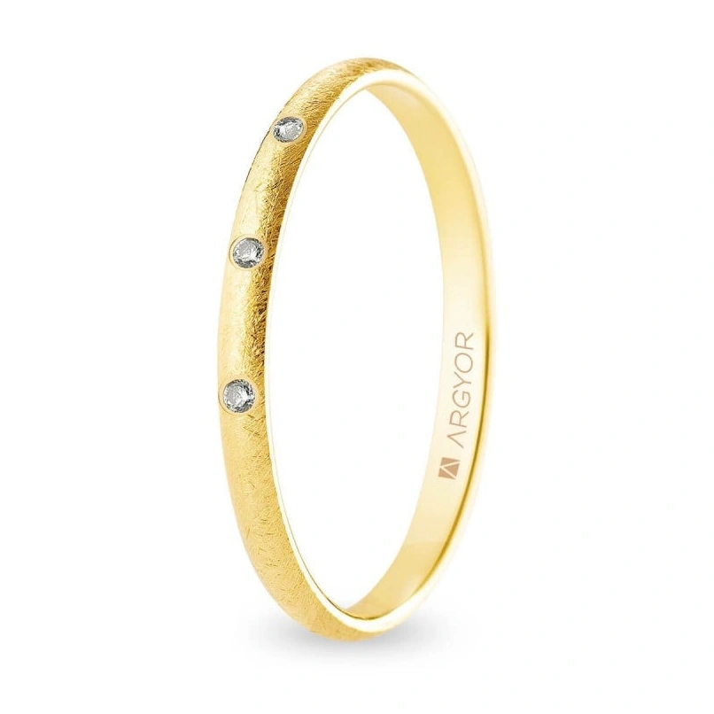 Alianza Boda Oro 9k Efecto Hielo 2.00mm