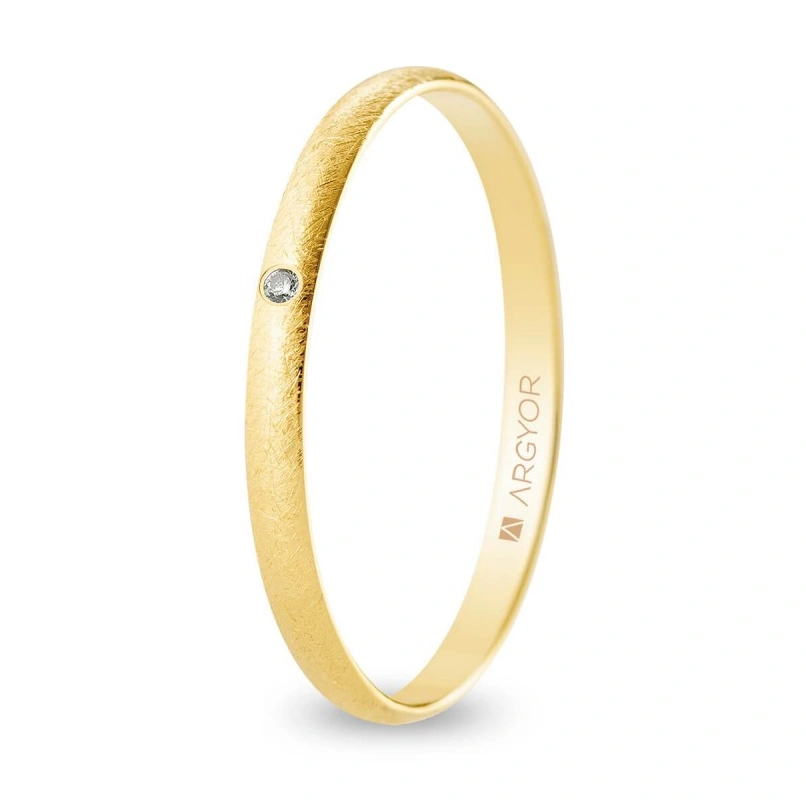 Alianza Boda Oro 9k Efecto Hielo 2.00mm (Modelo Ligero)