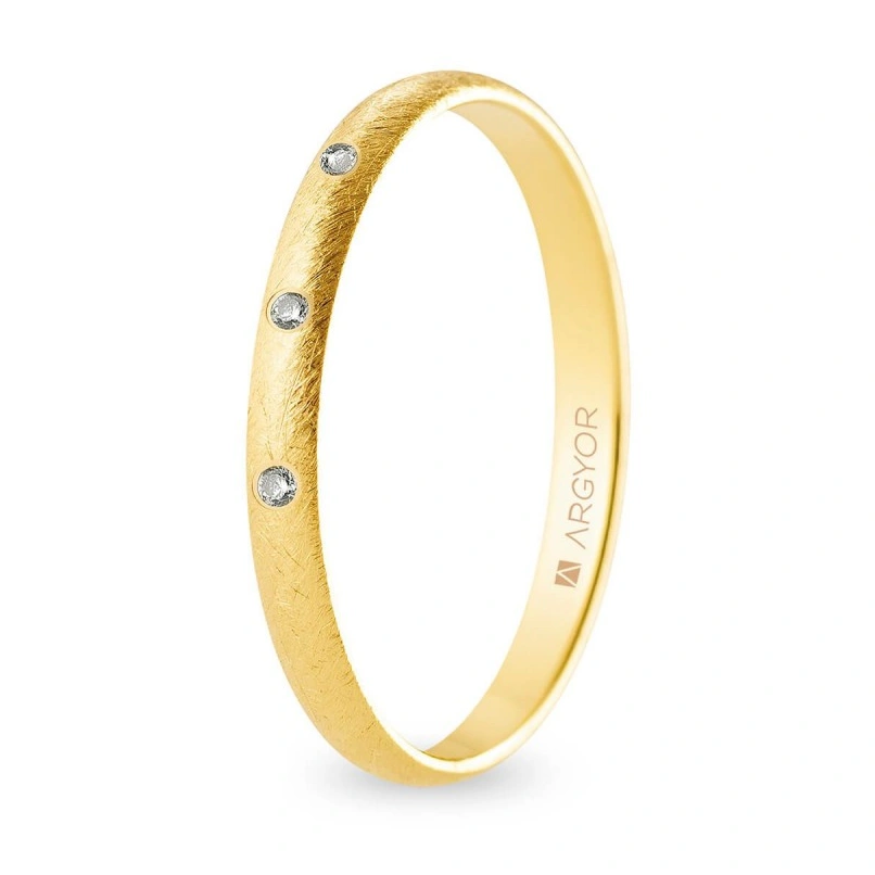 Alianza Boda Oro 9k Efecto Hielo 2.50mm