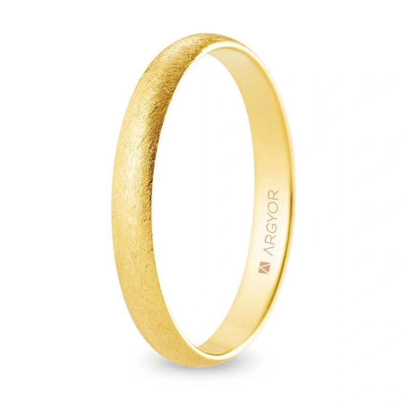 Alianza Boda Oro 9k Efecto Hielo 3.00mm