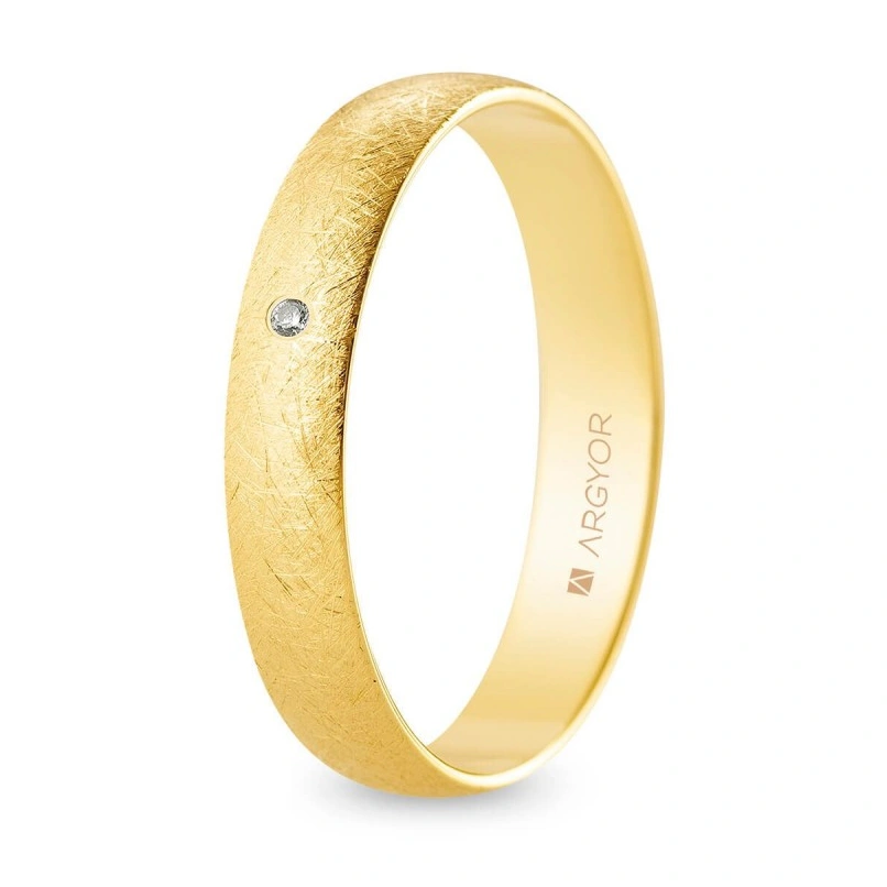 Alianza Boda Oro 9k Efecto Hielo 4.00mm