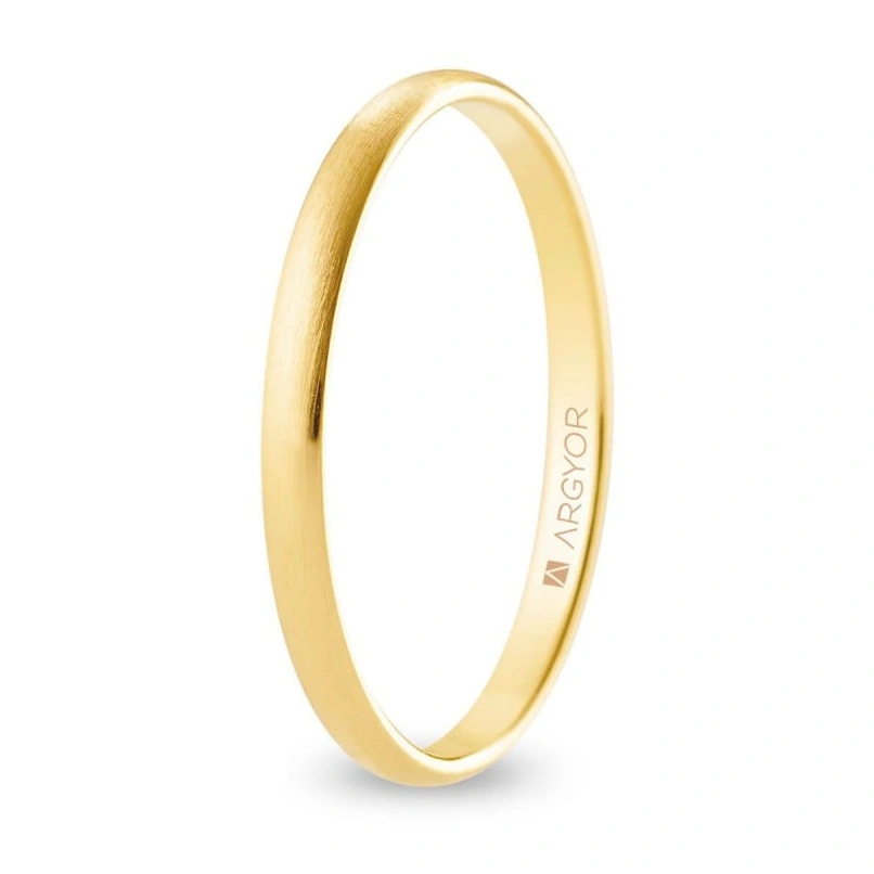 Alianza Boda Oro 9k Satinada Mate 2.00mm