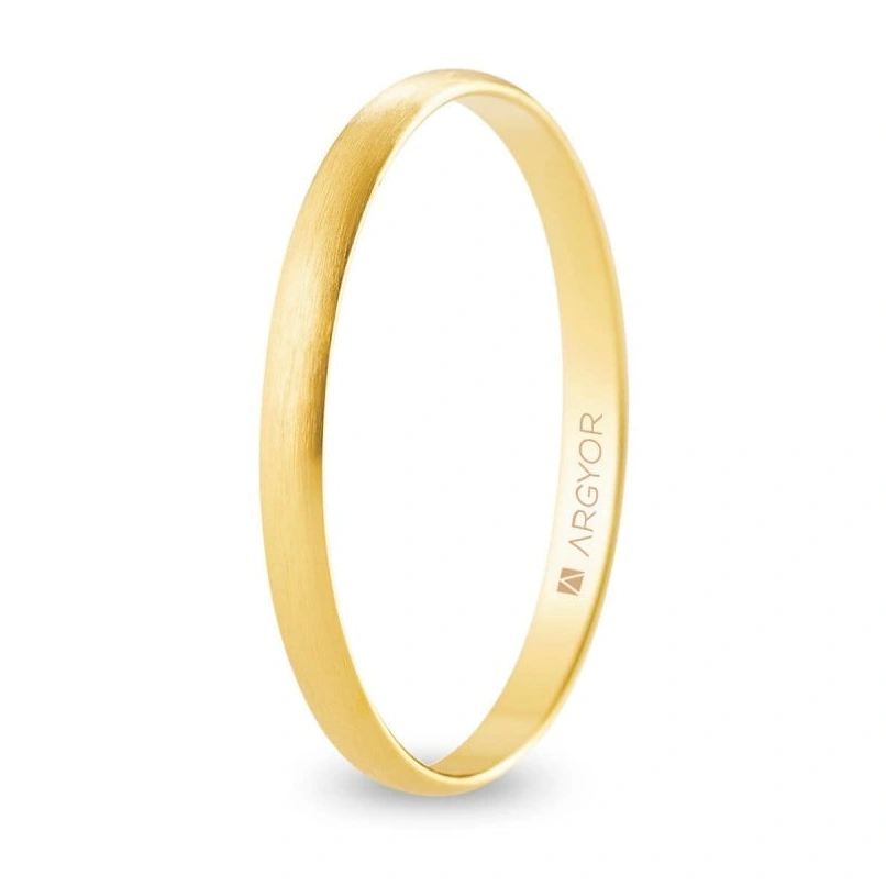 Alianza Boda Oro 9k Satinada Mate 2.00mm (Modelo Ligero)