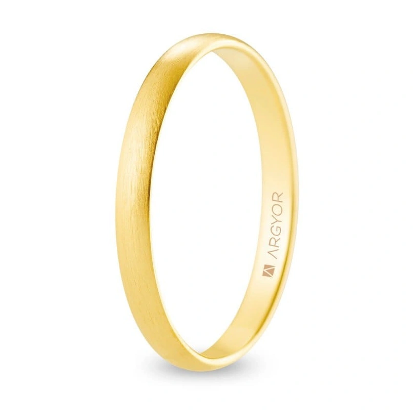 Alianza Boda Oro 9k Satinada Mate 2.50mm