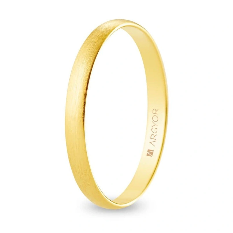 Alianza Boda Oro 9k Satinada Mate 2.50mm (Modelo Ligero)