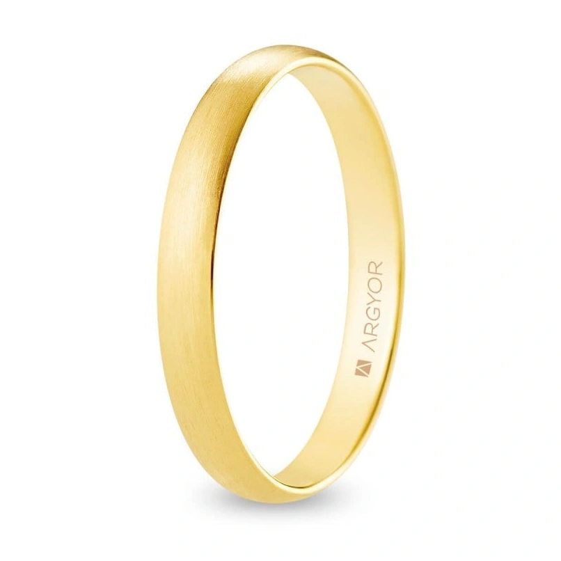 Alianza Boda Oro 9k Satinada Mate 3.00mm