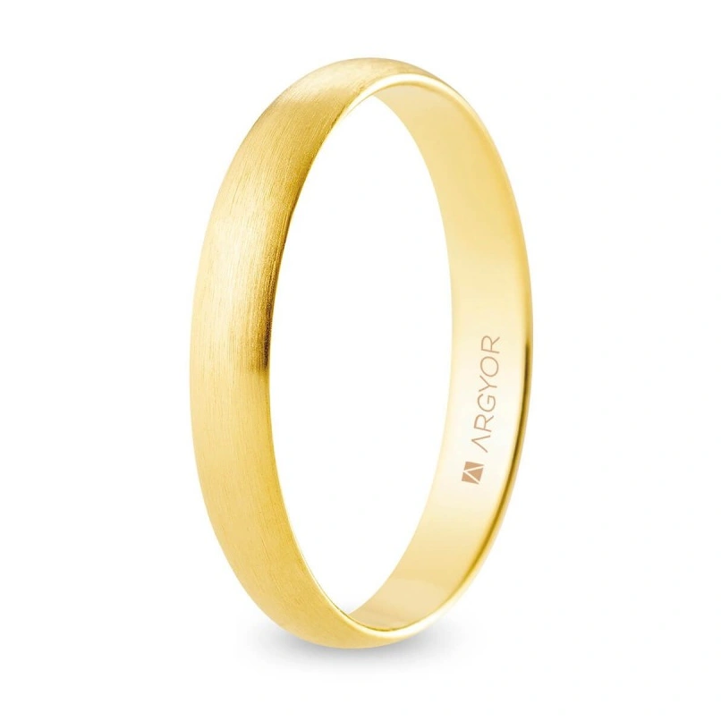 Alianza Boda Oro 9k Satinada Mate 3.50mm