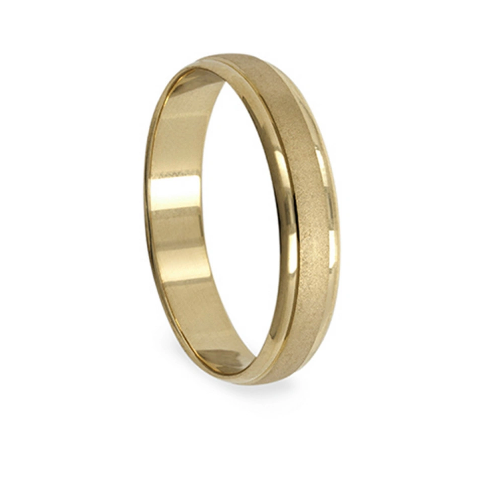 Alianza Boda Plana Oro Amarillo 18k 4mm