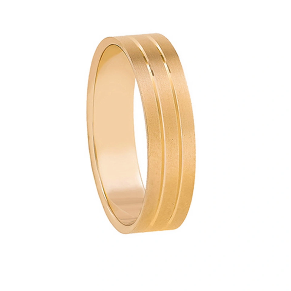 Alianza Boda Plana Oro Amarillo 18k 5mm