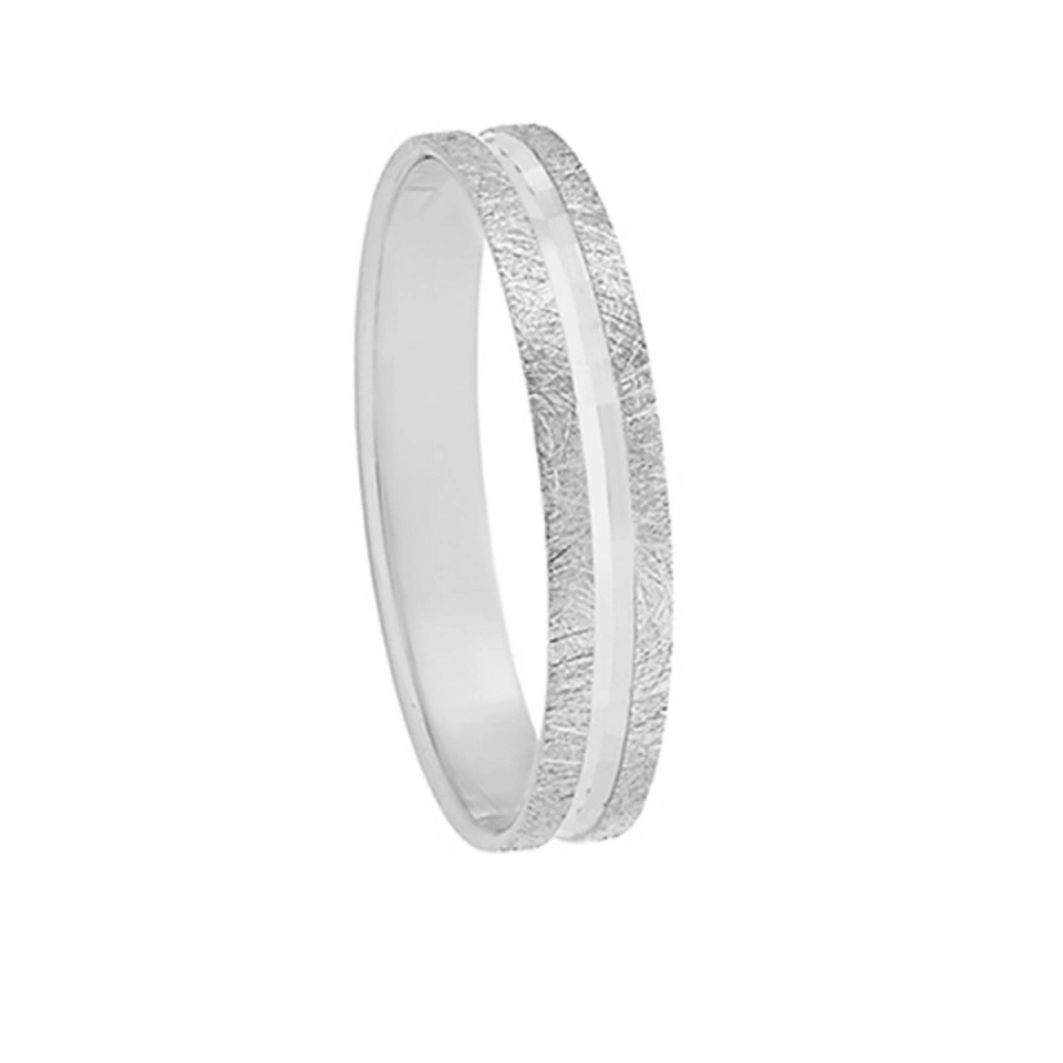 Alianza Boda Plana Oro Blanco 18k 3.5mm