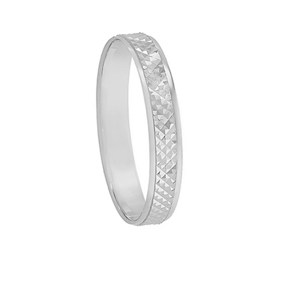 Alianza Boda Plana Oro Blanco 18k 3.5mm