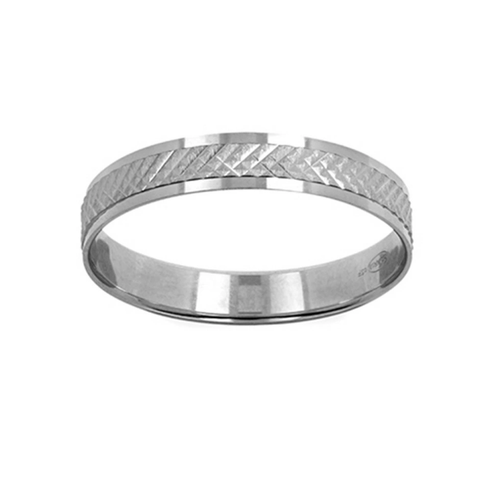 Alianza Boda Plana Oro Blanco 18k 3.5mm