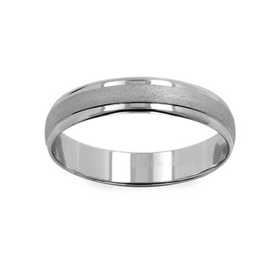 Alianza Boda Plana Oro Blanco 18k 4mm