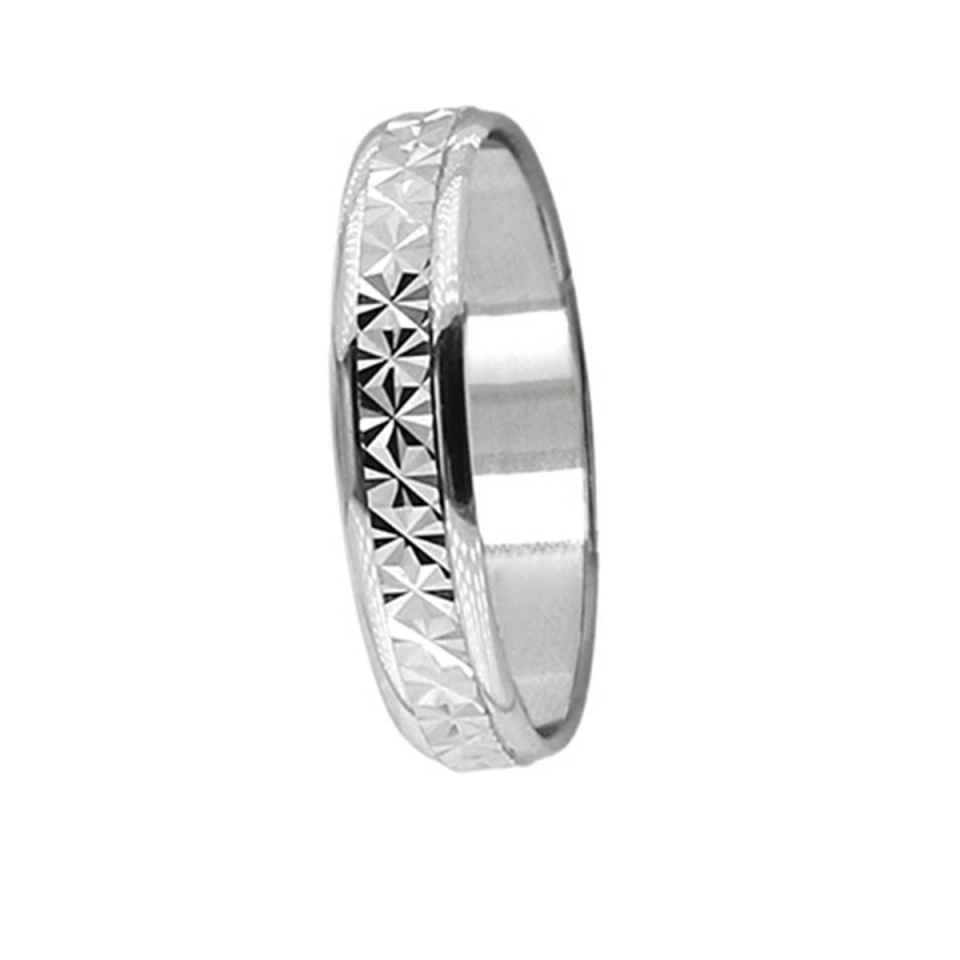 Alianza Boda Plana Oro Blanco 18k 4mm