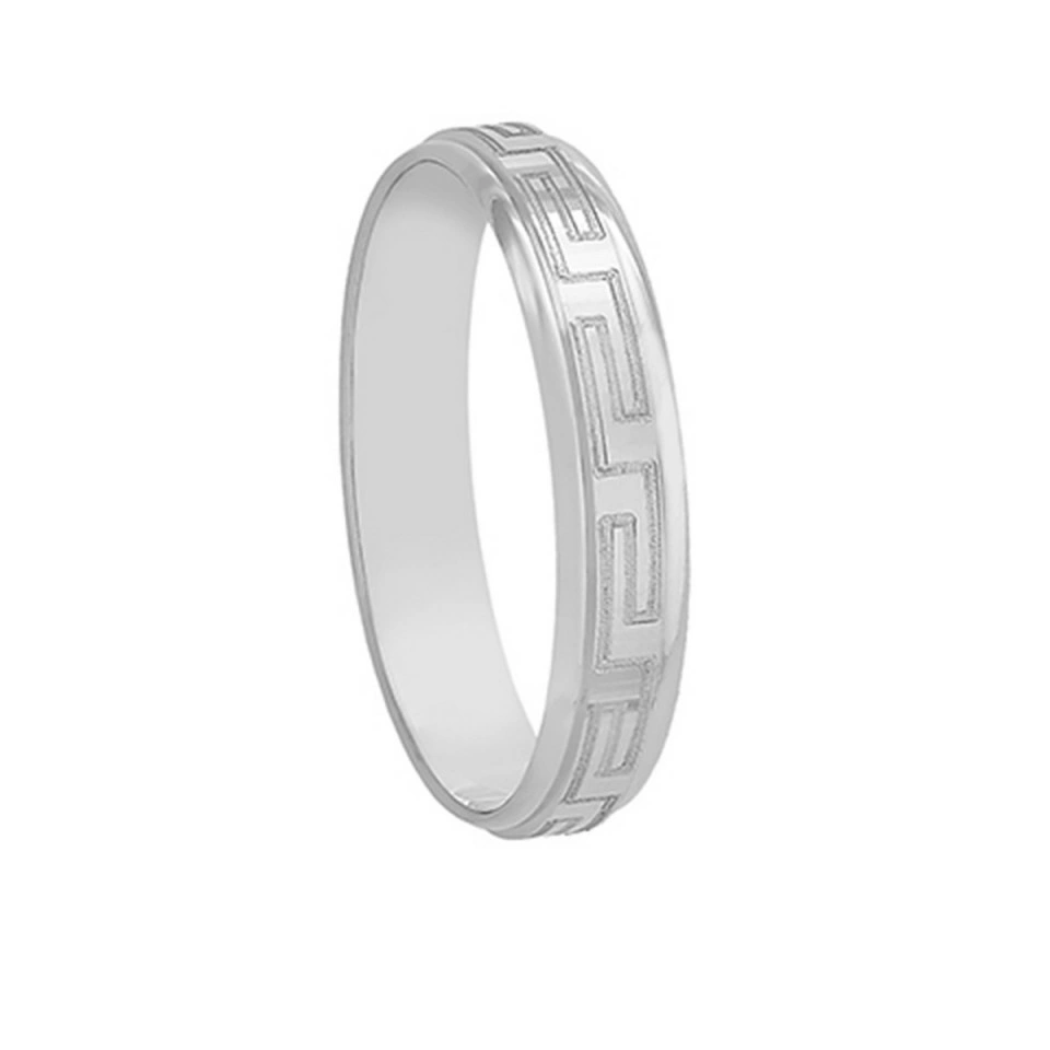Alianza Boda Plana Oro Blanco 18k 4mm