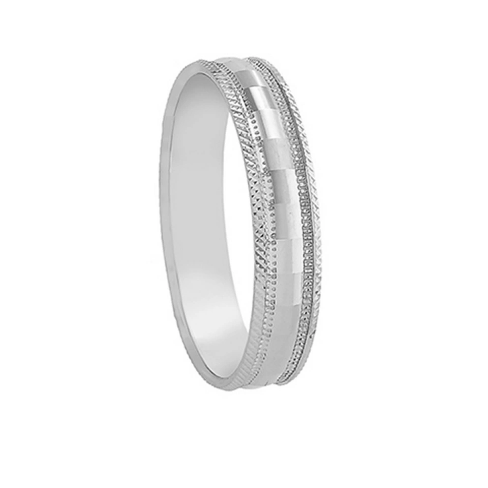 Alianza Boda Plana Oro Blanco 18k 4mm
