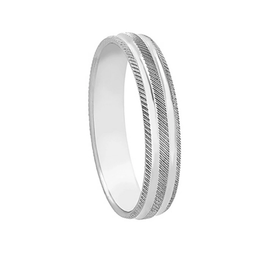 Alianza Boda Plana Oro Blanco 18k 4mm