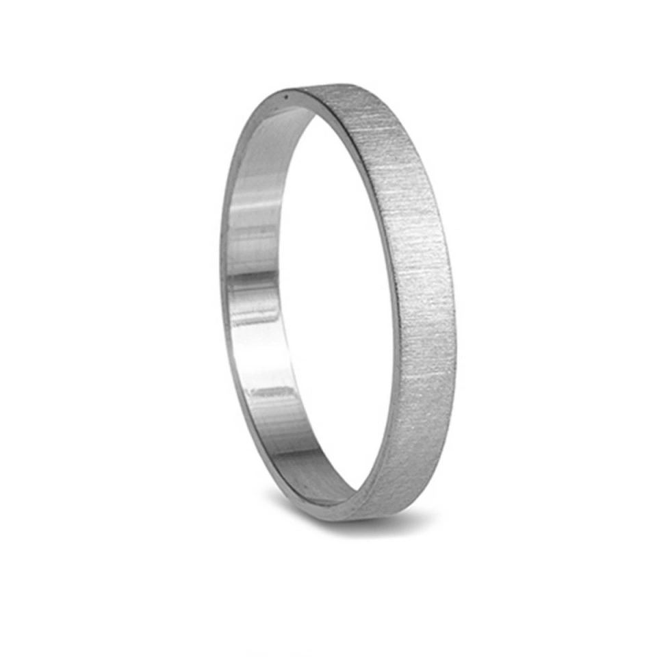 Alianza Boda Plana Oro Blanco 18k Satinada 2.5mm
