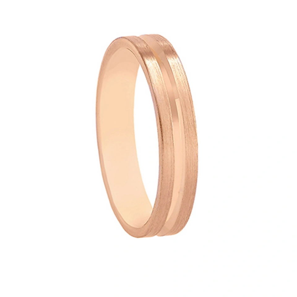 Alianza Boda Plana Oro Rosa 18k Satinada 4mm