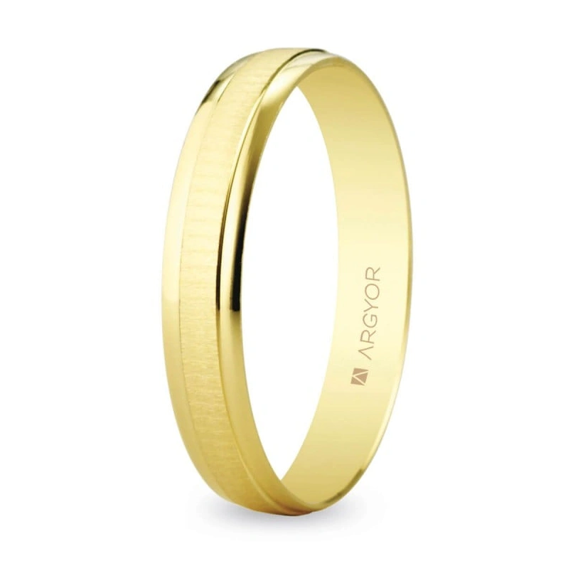 Alianza de boda de oro textura-brillo 3,5mm (5135495)