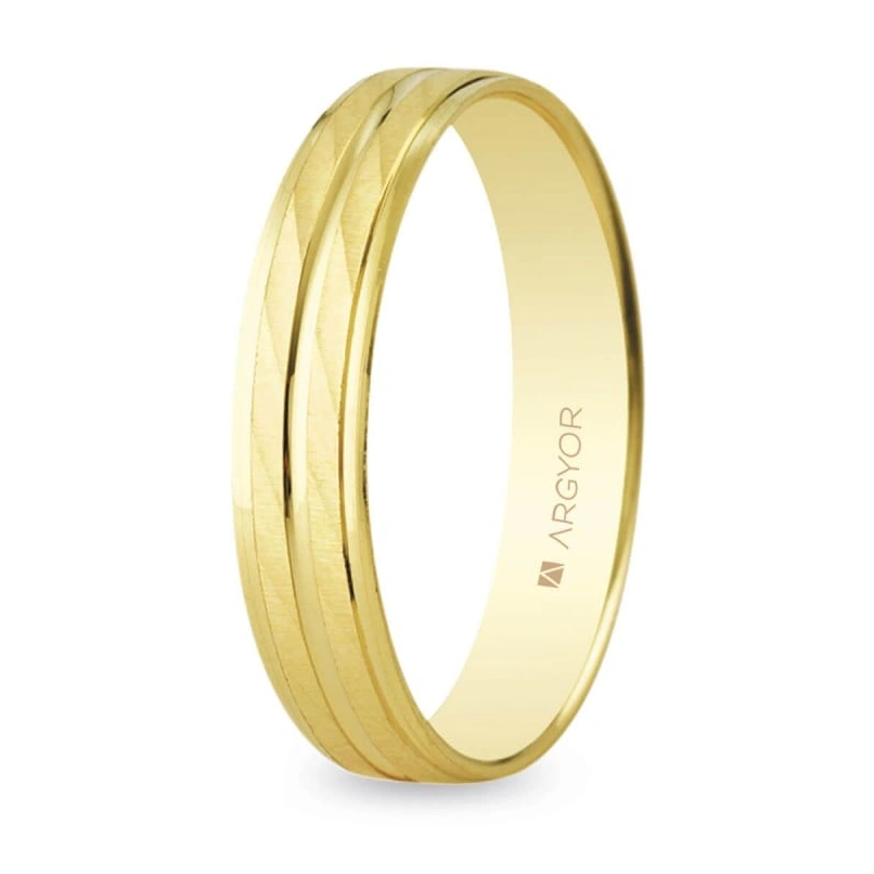 Alianza de boda en oro 4mm satinado-brillo (5140340)