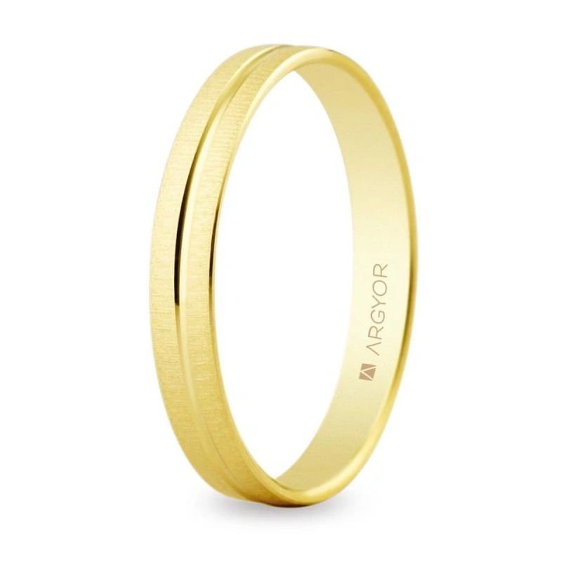 Alianza de oro biselada textura-brillo 3mm (5130474)