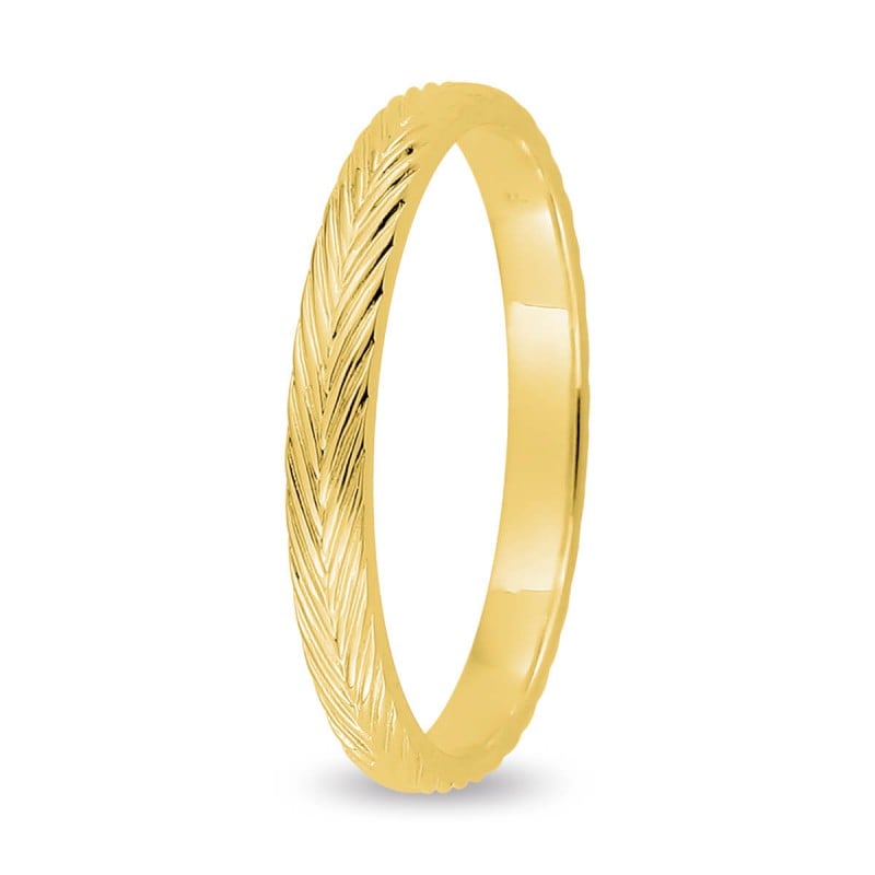 Alianza Boda Fina Oro Amarillo 18k Espiga (2.5mm)
