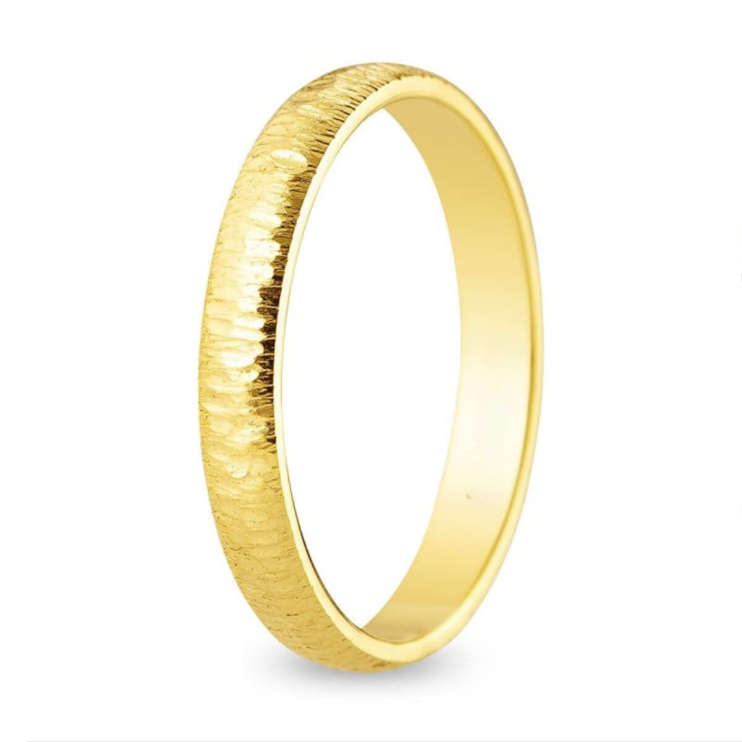 Alianza Boda Oro 18k Textura Rayada (3mm)
