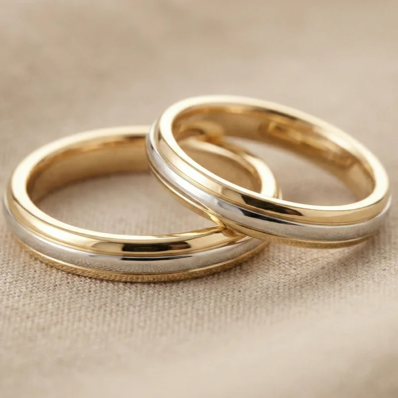 Alianzas de Boda Bicolor (Dos Oros)