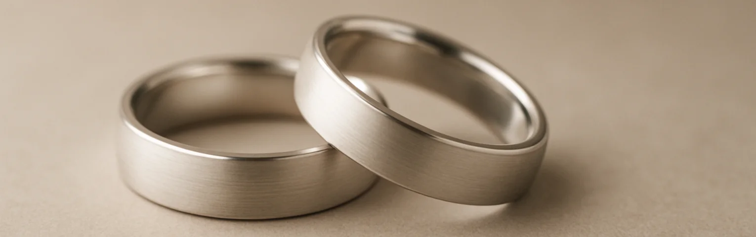 Pareja de alianzas en oro blanco