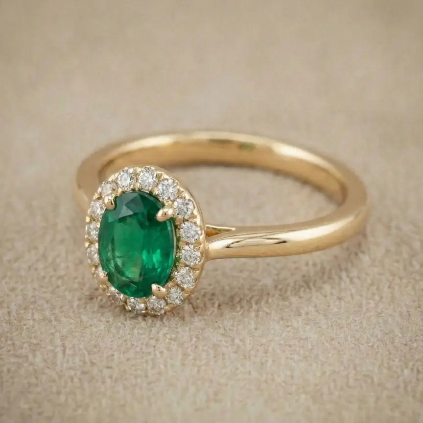 Anillos de Compromiso con Esmeralda
