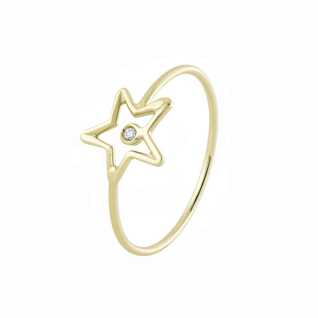 Sortija Estrella Oro Amarillo 18k