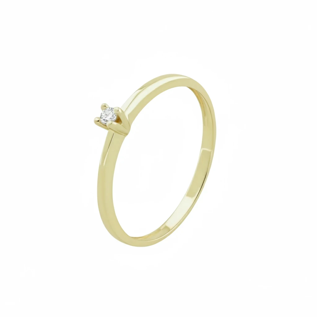 Solitario 4 Garras Finas Oro Amarillo