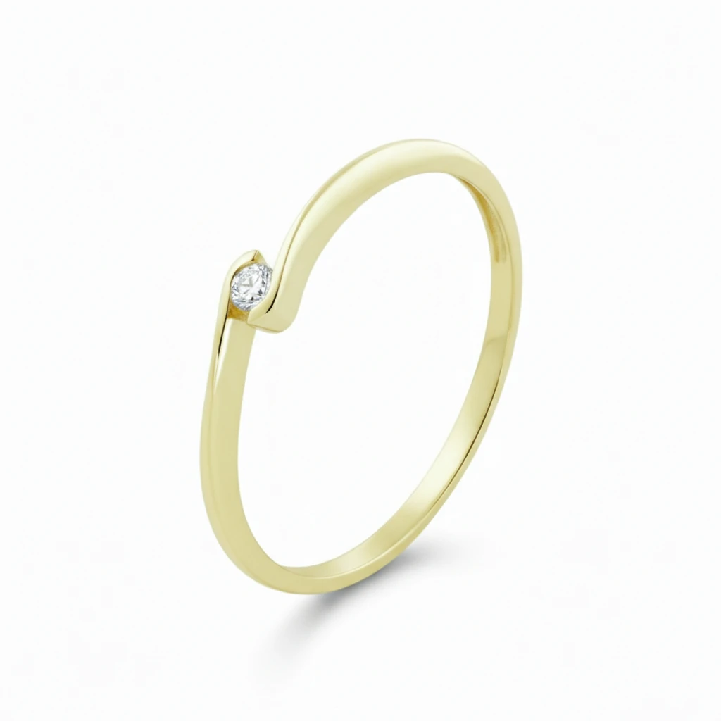 Solitario Brazo en S (Al Aire) Oro Amarillo
