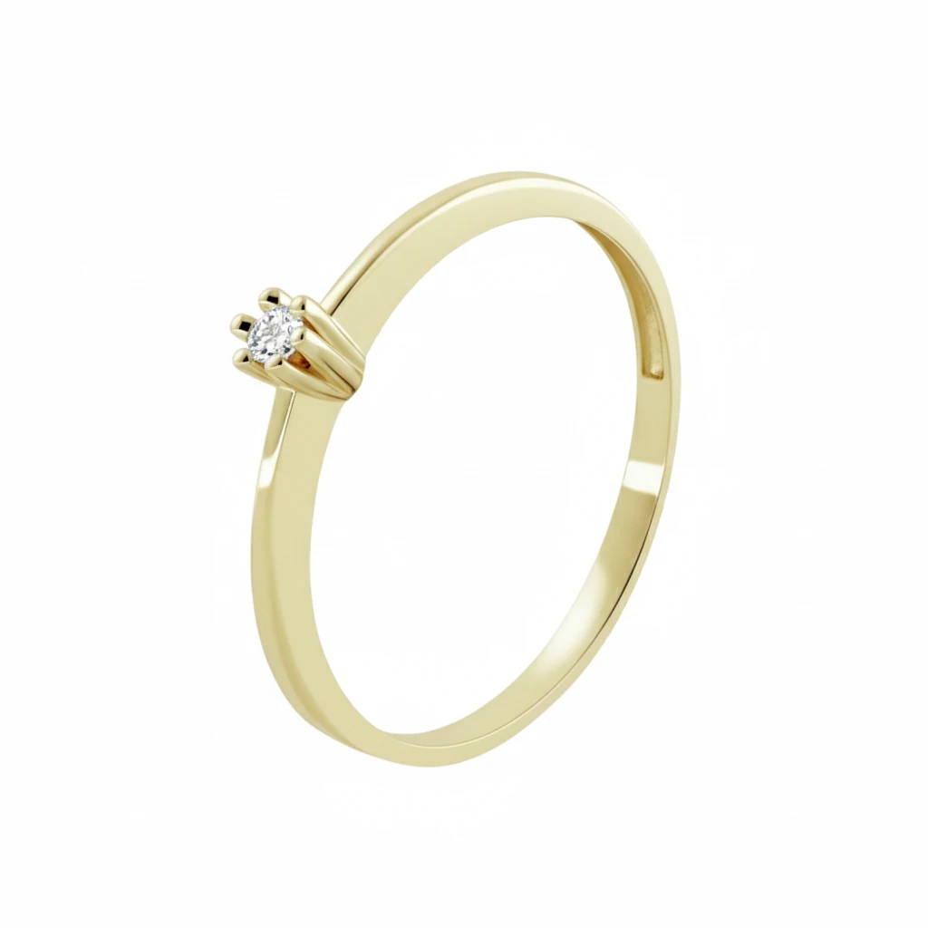 Solitario Corona 6 Garras Oro Amarillo